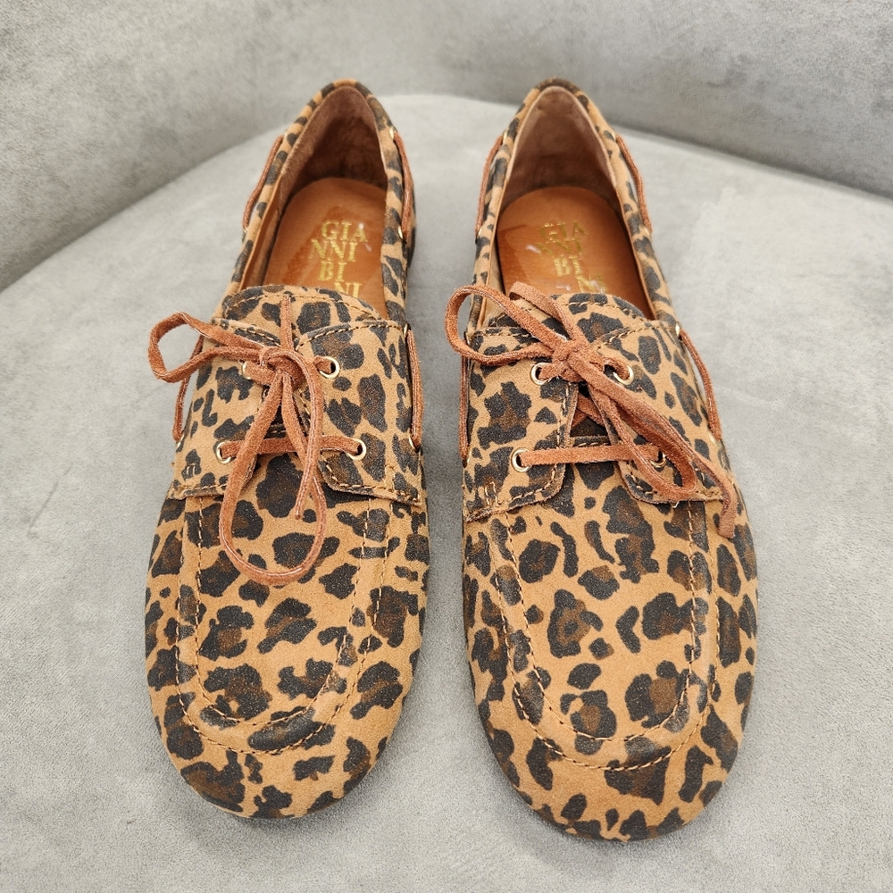 Gianni Bini Loafers 10 Leopard Print Brown Suede Lionel Mocassins Comfy New $140